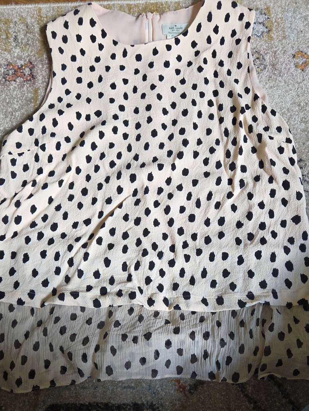 kate spade Pale Pink Sleeveless Polka Dot Tank
